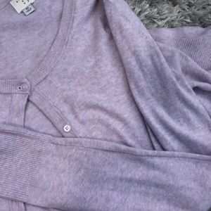 simple purple cardigan